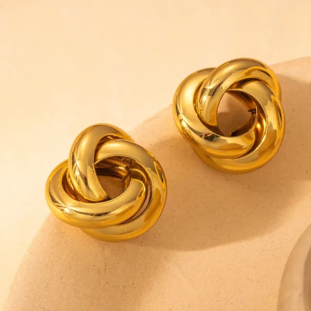 LEIA - Aretes en forma de Nudo de Acero Titanio