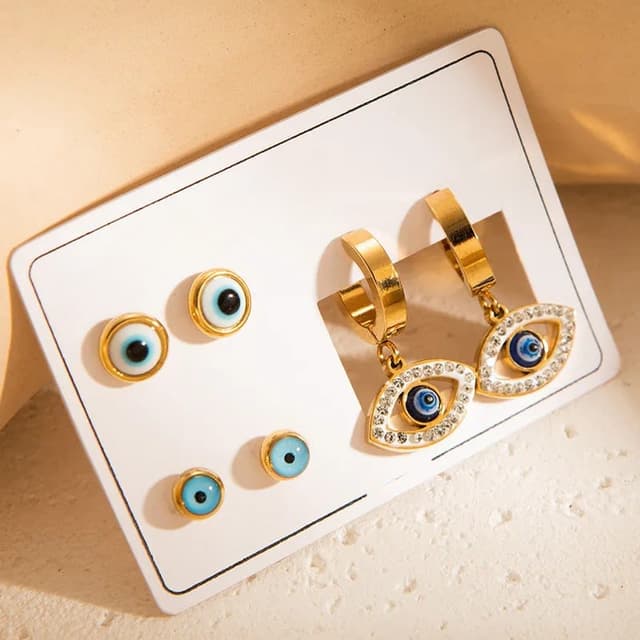 RINA - Juego de Aretes de Acero Inoxidable