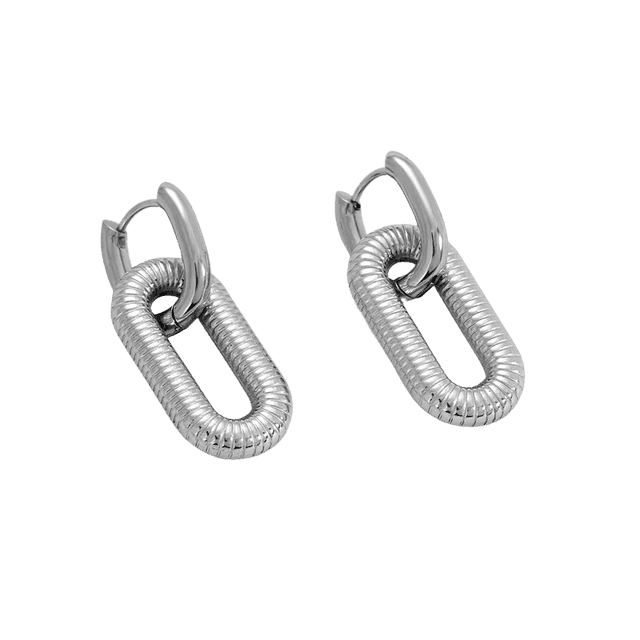 MILA - Aretes Colgantes de Acero Inoxidable Bañado en Oro 18K