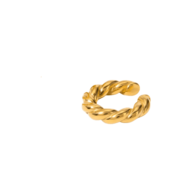 TESS - Ear Cuff de Acero Inoxidable Bañado en Oro 18K
